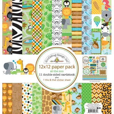 Doodlebug At the Zoo Designpapier - Paper Pack